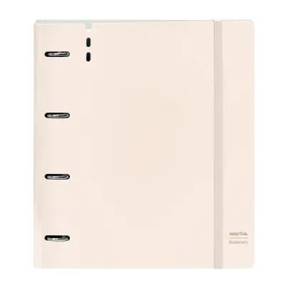 Safta Carpeta 4 Anillas PP Foam 35mm con 100 Hojas A4 27x32x4cm Beige