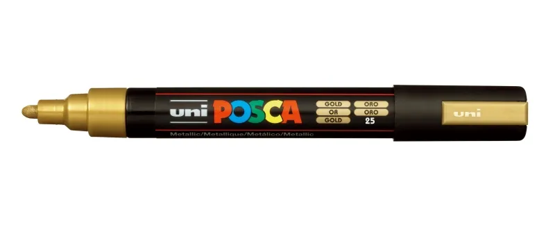 Posca Marcador PC-5M No Permanente Punta Forma De Bala 1,8 - 2,5 mm Oro