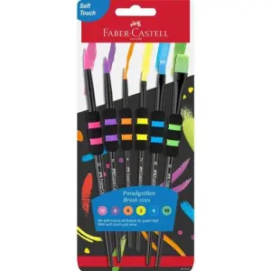 Faber Castell Pinceles Pelo Sintético Soft Touch Edición Black Blíster 6 Ud