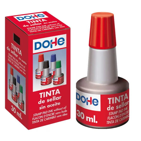 Dohe Tinta Para Tampones Y Sellos 30Ml - Color Rojo