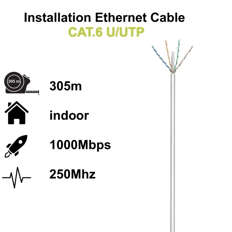 Ewent Cable Red Cat. 6 U/UTP LSZH 305m