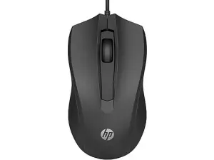 HP 105 Raton USB- Sensor Optico 1600 DPI - Diseño Ambidiestro Ergonomico - 3 Botones con Rueda de Desplazamiento - Ligero y Duradero - Color Negro