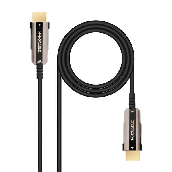 Nanocable Cable HDMI v2.0 AOC Macho a Macho 15m - 4K@60Hz 18Gbps - Negro
