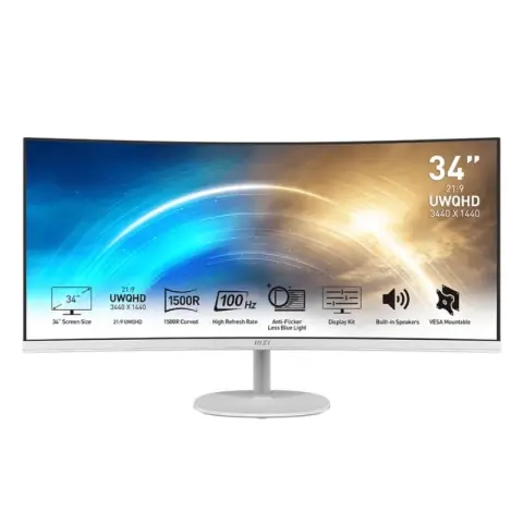 MSI MP341CQW Monitor 34" UWQHD Curvo con VGA y HDMI