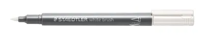 Staedtler Metallic Brush Rotulador Punta Pincel - Trazo 1 - 6Mm Aprox - Tinta Base De Agua - Color Blanco
