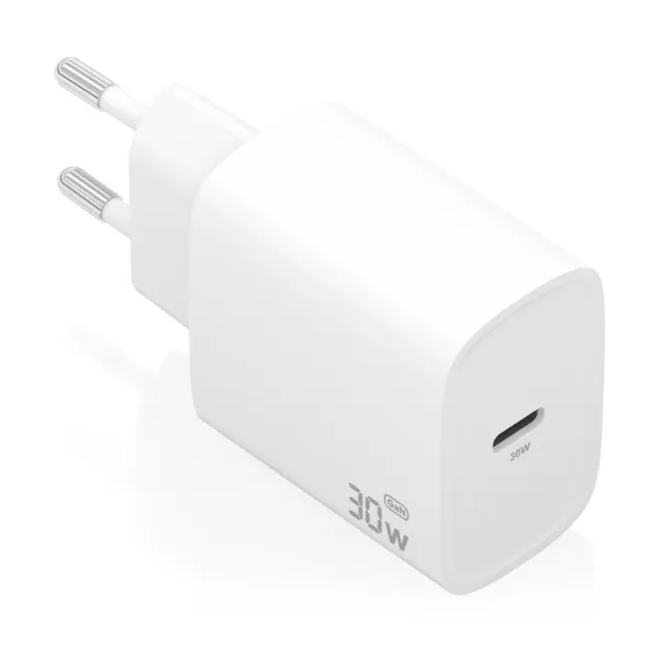 Aisens Cargador Gan 30W - Usb-C Pd3.0 - Tecnologia Ai Para Detectar Protocolo Y Velocidad De Carga - Color Blanco