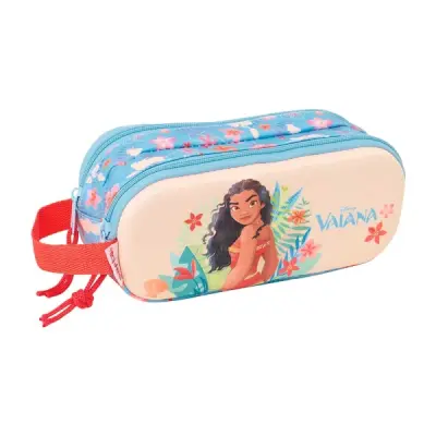 Safta Vaiana Portatodo 3D Azul con 2 Compartimentos y Asa Lateral 21x8x6cm 1L