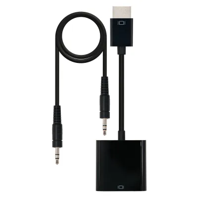 Nanocable Conversor Hdmi A Svga+Audio - Hdmi A/M-Svga/H+Jack 3.5/H - 10Cm+1.0M - Color Negro