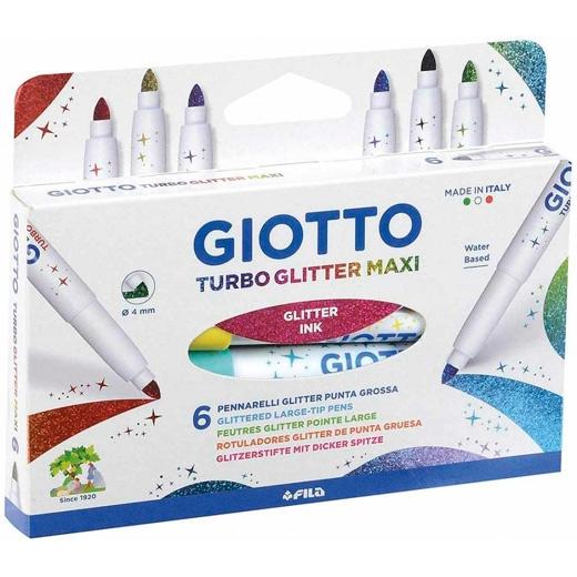 Giotto Rotuladores Turbo Glitter Maxi Colores Surtidos Estuche 6 Ud