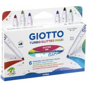 Giotto Rotuladores Turbo Glitter Maxi Estuche 6 Unidades Colores Surtidos