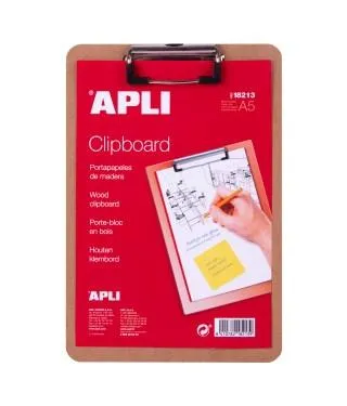 Apli Carpeta A5 Con Pinza Superior Base De Madera