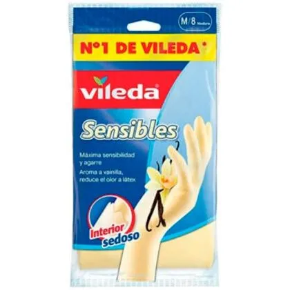 Vileda Guantes Sensibles Satinados Talla Mediana