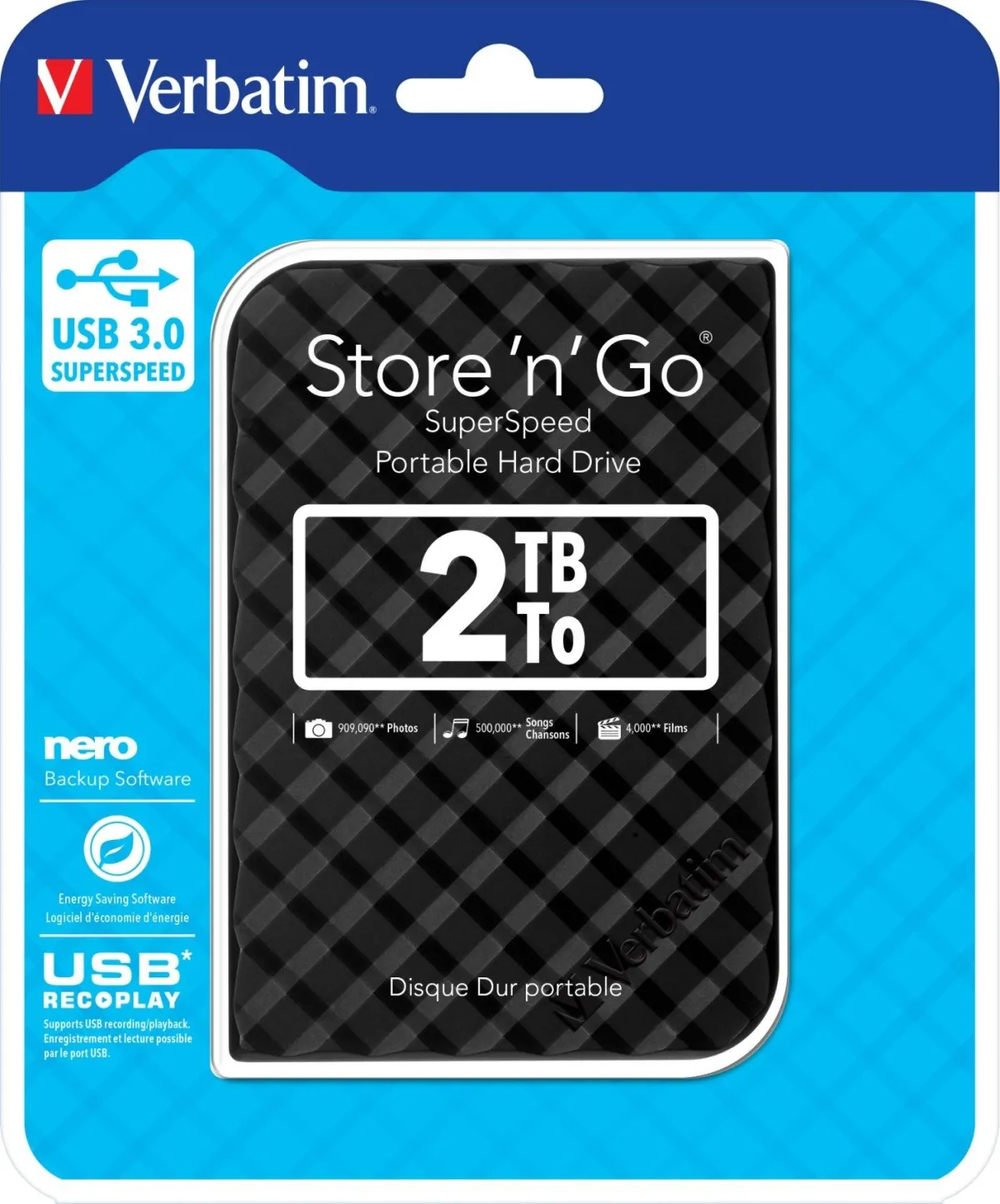 Verbatim Disco Duro Portátil Store 'N' Go 2Tb Hdd 2.5" Gen 2, Usb 3.0 Negro