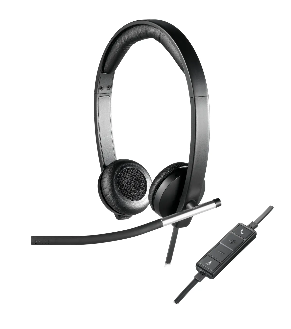 Logitech H650E Auriculares USB con Micrófono Plegable y Almohadillas Acolchadas - Negro