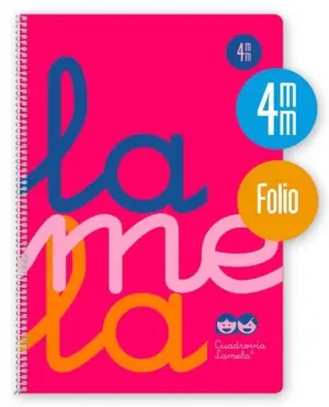 Lamela Cuaderno Espiral 80H Folio 90g Cuadrovía 4mm Con Margen Rosa Fluorescente