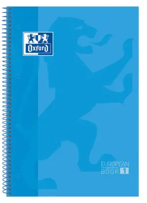 Oxford Cuaderno Espiral A4+ Cuadriculado 5x5mm 80 Hojas Tapa Dura Turquesa