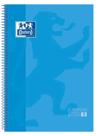 Oxford Cuaderno Espiral A4+ Cuadriculado 5x5mm 80 Hojas Tapa Dura Turquesa