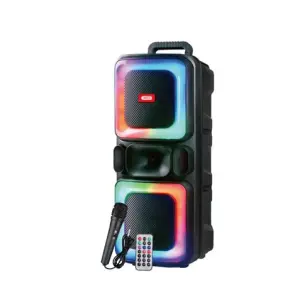 XO F55 Altavoz Karaoke Bluetooth 5.0 20W TWS Iluminación RGB Micrófono Incluido