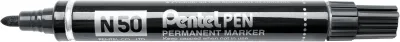 Pentel N50 Rotulador Permanente 4.3mm Punta Negra Resistente al Agua y Luz