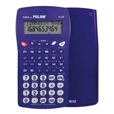 Milan Nata M228 Calculadora Científica 10+2 Dígitos Pantalla 2 Líneas Color Azul