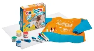 Carioca Baby Art Set con 12 Productos - Delantal Impermeable, Pinturas de Dedos y Marcadores