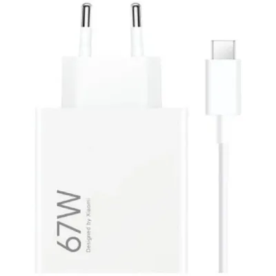 Xiaomi Cargador de Pared 67W HyperCharge Combo USB-A con Cable Blanco