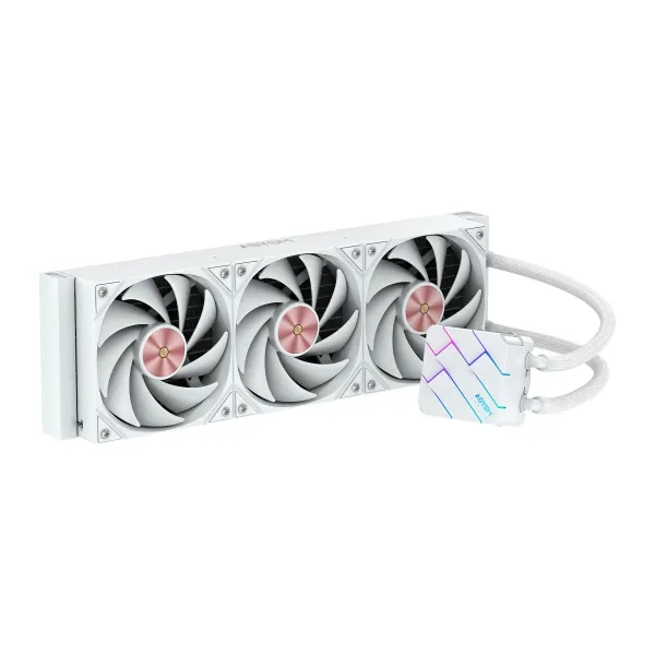 Abysm Oceanic Tide 360 Argb Kit De Refrigeracion Liquida - 3 Ventiladores De 120Mm - Iluminacion Argb - Bomba 2500Rpm - Tubos De 3.4Mm - Color Blanco