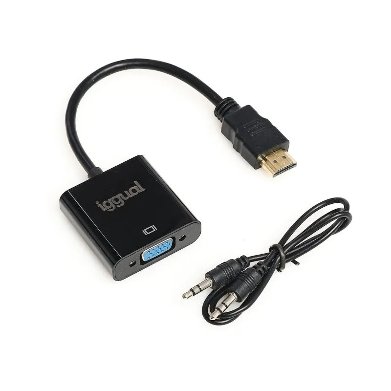Iggual Adaptador Hdmi A Vga + Audio (3.5 Mm)