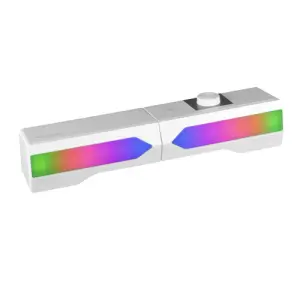 Mars Gaming Altavoces 2.0 Bluetooth MSDUO White 2 en 1 Convertible Soundbar BT 5.0 RGB