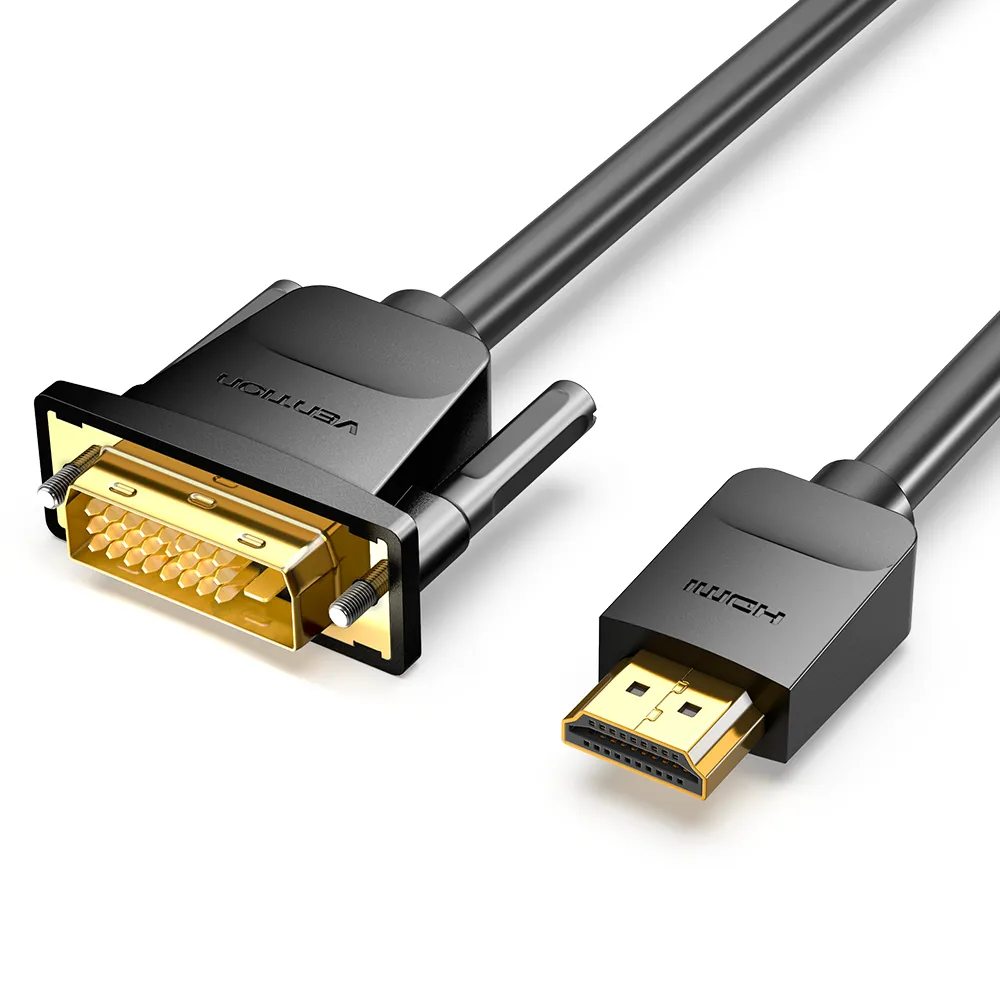 Vention Conversor DVI Macho a HDMI Macho 1m Color Negro