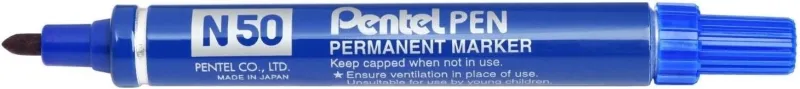 Pentel Pen N50 Rotulador Permanente - Punta De 4.3Mm - Resistente A Agua Y Luz - Color Azul