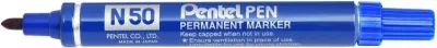 Pentel N50 Rotulador Permanente Azul - Punta 4.3mm Resistente al Agua y Luz