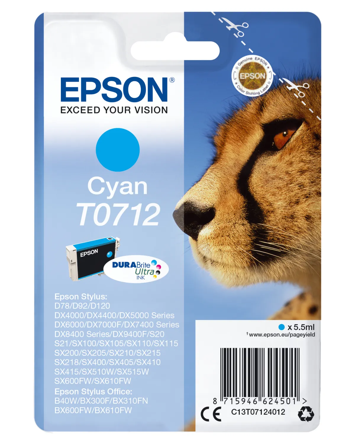 Epson T0712 Cartucho de Tinta Original Cyan