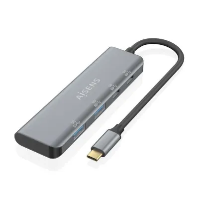 Aisens Hub USB 3.2 Gen1 5G USB-C a USB-C/M-2xUSB-C/H-2xUSB-A 15cm Gris