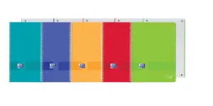 Oxford Live&Go Europeanbook A4+ 80 Hojas 5x5 Colores Surtidos Tapa Plástica