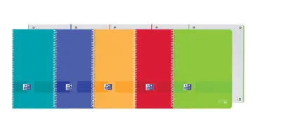 Oxford Live&Go Europeanbook A4+ 80 Hojas 5x5 Colores Surtidos Tapa Plástica