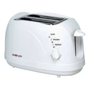 Muvip Tostadora de Pan 750W - Capacidad para 2 Rebanadas - 6 Niveles de Tostado - Funcion Calentar, Descongelacion y Recalentar - Parada Automatica y Manual