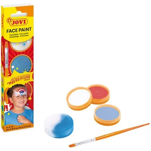 Jovi Estuche de 3 Botes de 8ml Maquillaje Crema Hipoalergénico con Accesorios