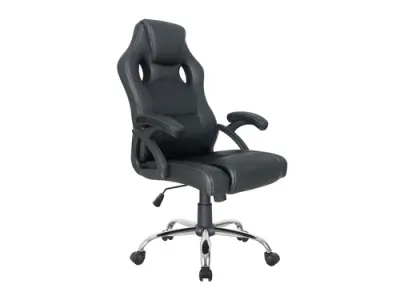 Equip Silla De Oficina Ergonómica Negra Con Recubrimiento PU De Alta Calidad