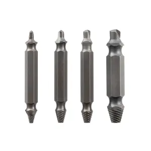 Innovagoods Brocas para Extraer Tornillos - Acero Templado Endurecido - 4 Piezas - Universal - Color Gris
