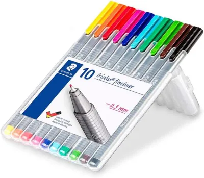 Staedtler Estuche 10 Rotuladores Triplus Fineliner 334 Colores Surtidos