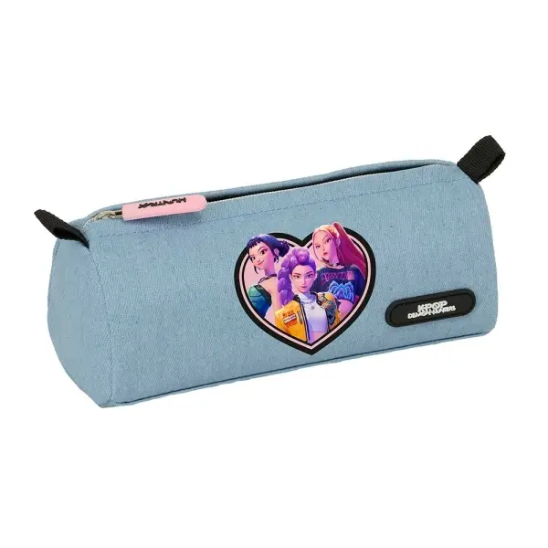 Safta Portatodo K-Pop Demon Hunters Huntr/X - 1 Compartimento con Cremallera - 21x8x7cm - Azul Claro