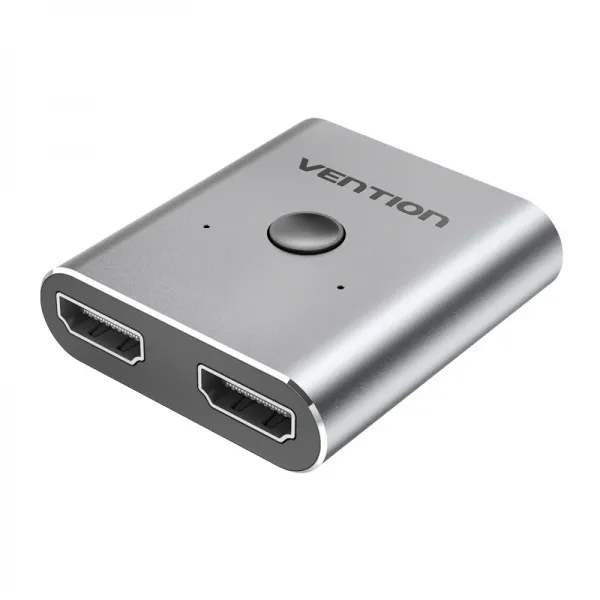 Vention Switch/Splitter HDMI Hembra a 2x HDMI Hembra 4K Bidireccional Aluminio Gris