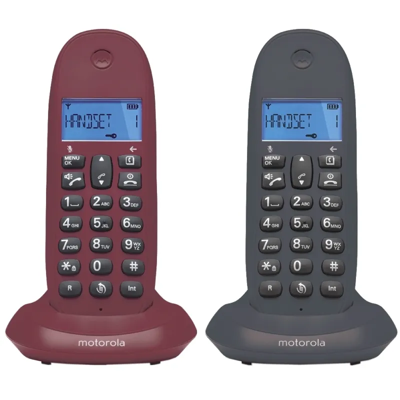 Motorola C1002 LB+ Teléfono DECT Duo Gris-Granate
