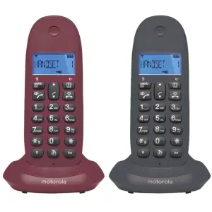 Motorola C1002 LB+ Teléfono DECT Duo Gris-Granate