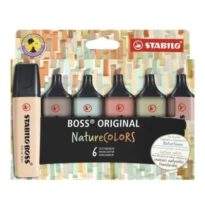 Stabilo Boss Naturecolors Pack de 6 Marcadores Tinta a Base de Agua 2-5mm
