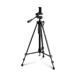 Hama Star 153 3D Trípode para Cámara y Smartphone, Altura Ajustable 153cm, Aluminio, Cabezal 3 Vías, Negro