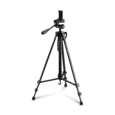 Hama Star 153 3D Trípode para Cámara y Smartphone, Altura Ajustable 153cm, Aluminio, Cabezal 3 Vías, Negro