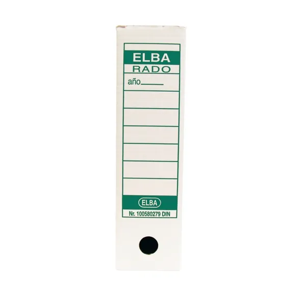 Elba Caja de Archivo A4 Resistente y Duradera Color Blanco y Verde