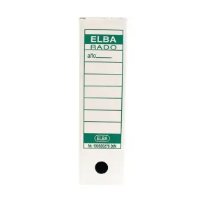 Elba Caja de Archivo A4 Resistente y Duradera Color Blanco y Verde
